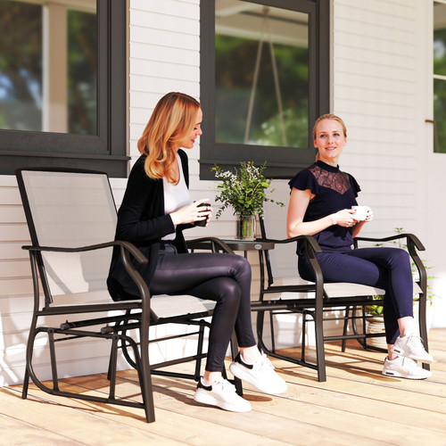 Double glider rocking chairs - double,