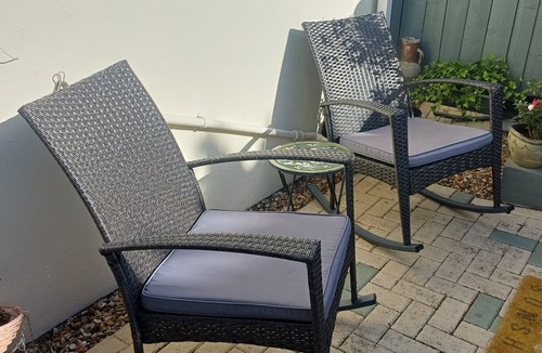 Large grey rattan rocking - large,