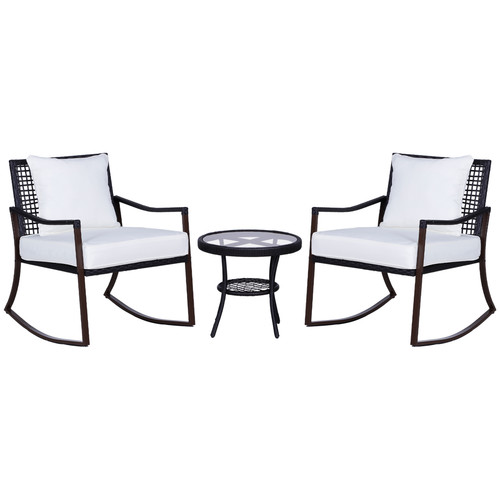 Rocking chair bistro set brown - rocking,