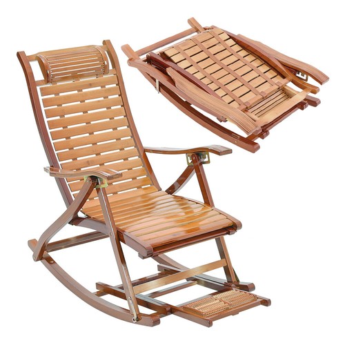 Folding bamboo recliner - bamboo,